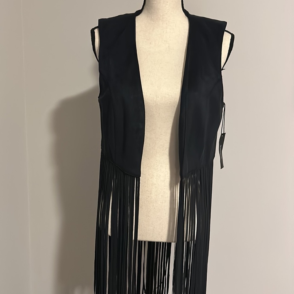 NWT Express Fringe Velvet Vest